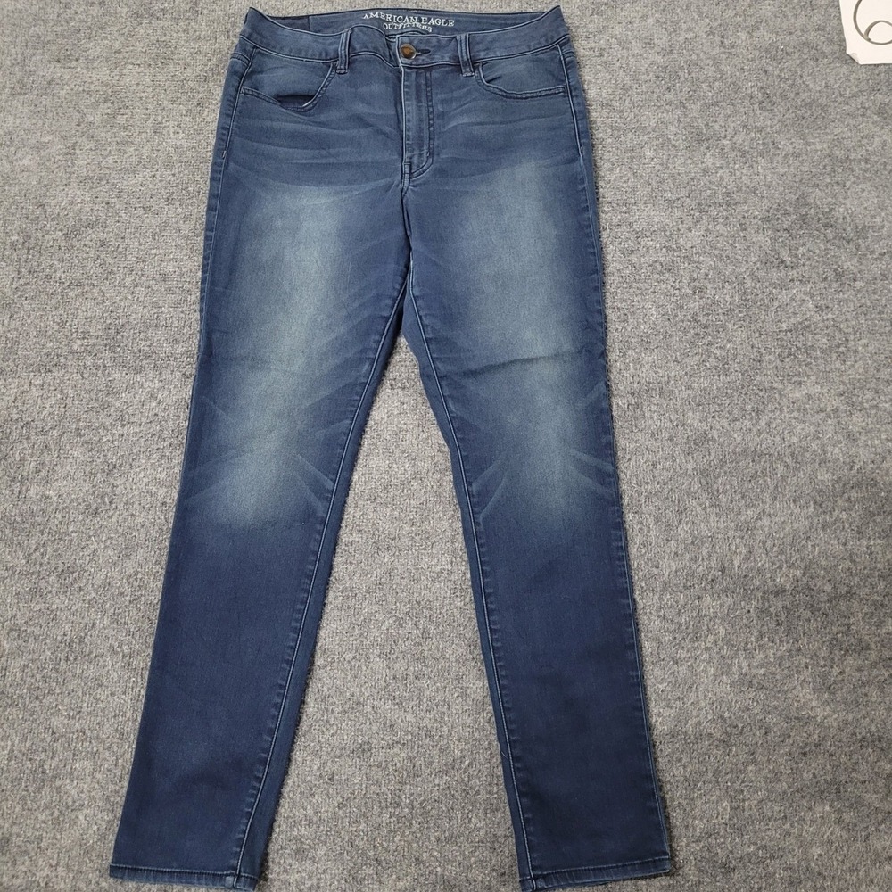 American Eagle Jeans Womens Size 12 Blue Slim Regular Dark Wash Stretch Denim